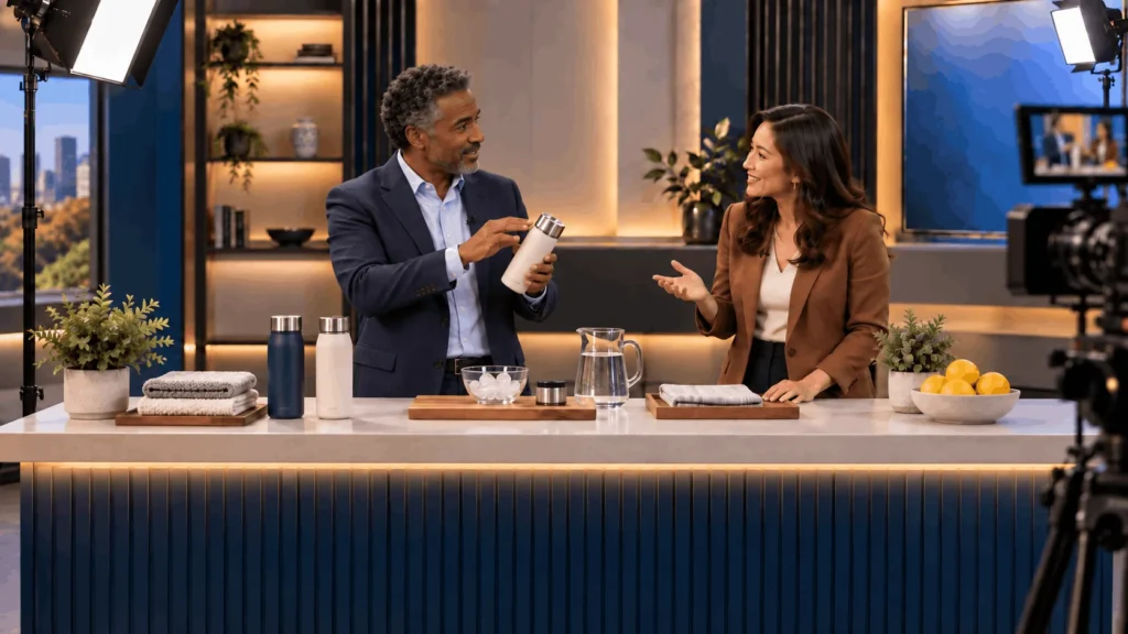 Professional spokesperson communicating with an audience